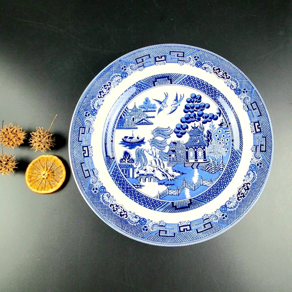 Vintage -10.5" Willow Blue by Johnson Brothers- Dinner Plates  - Made in England